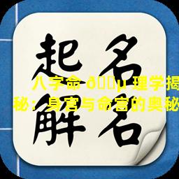 八字命 🐵 理学揭秘：身宫与命宫的奥秘